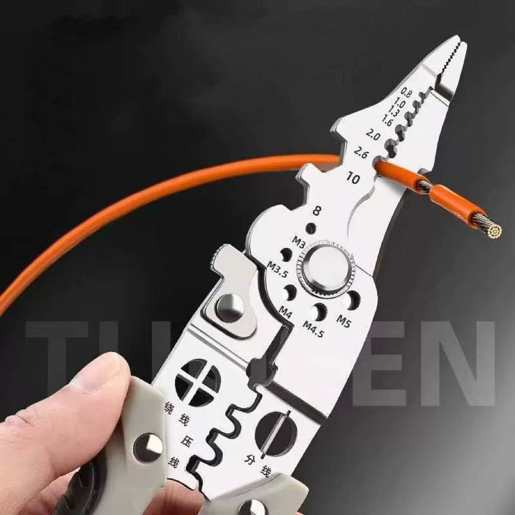 Jhome 11-in-1 multifunctional wire stripper pliers 8''