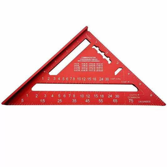 Jhome 7" woodworking triangle ruler Metric Imperial Angle Ruler Aluminum