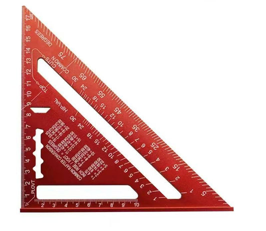 Jhome 7" woodworking triangle ruler Metric Imperial Angle Ruler Aluminum