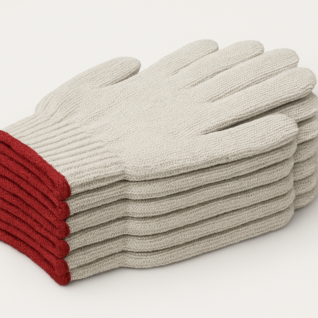 Jhome 12 pairs cotton gloves string knit gloves safe protection inspection