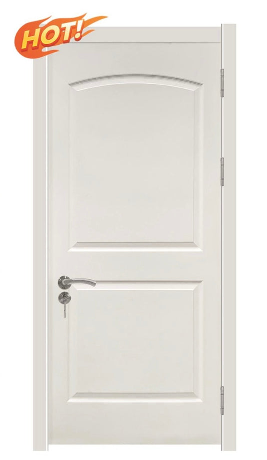Jhome BD-A19 Interior Hollow Core Door + Frame – 2 Panel, Primed White, Smooth Finish