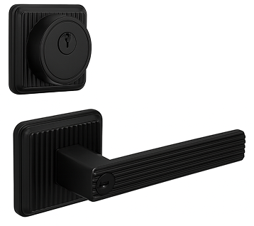 Jhome Exterior Keyed Square Line Lever with Deadbolt Lock Set – Matte Black Finish