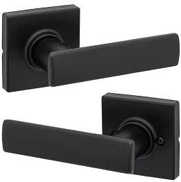 Jhome Pack Interior Square Passage Lever Sets – Matte Black Finish