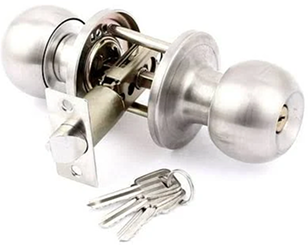 Jhome Interior Round Knob Privacy Sets – Matte Silver Finish, 2 Styles