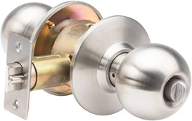 Jhome Interior Round Knob Privacy Sets – Matte Silver Finish, 2 Styles
