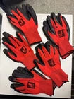 Jhome red yarn working protection glove Safety Glove Rubber coated
